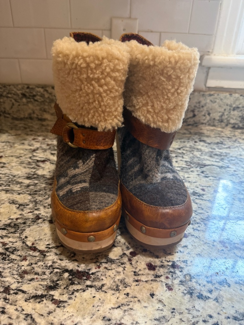 Anthropologie Woolrich the Artist Platform Boots 8.5